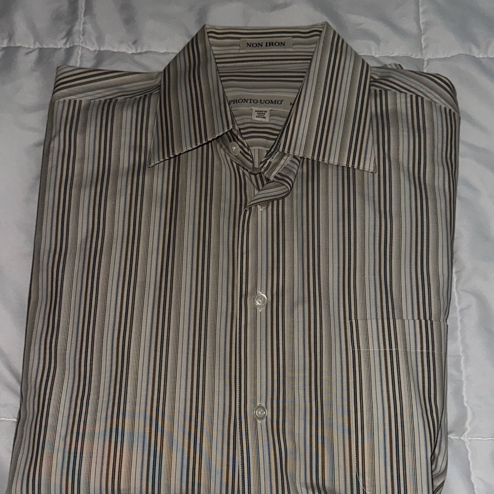 Pronto Uomo Men's Multi-Striped Dress Shirt
